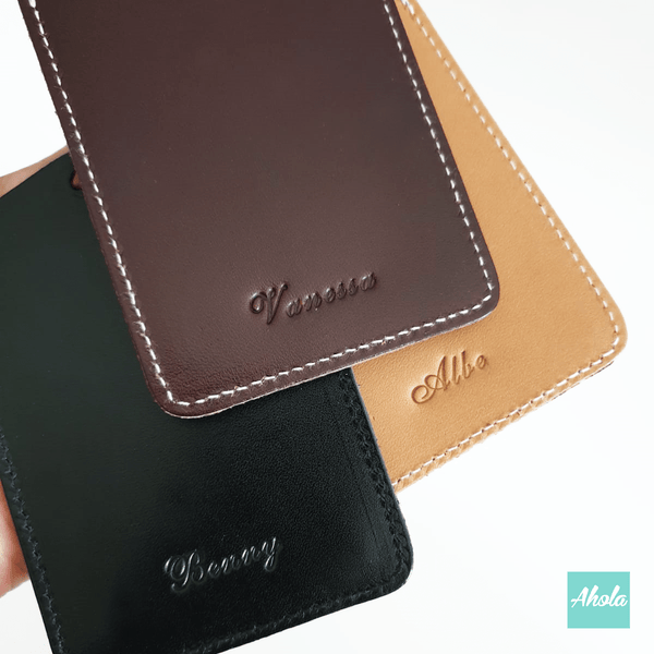 MS009 Embossed Genuine Leather Card Badge Holder 真皮掛頸證件套 - Ahola