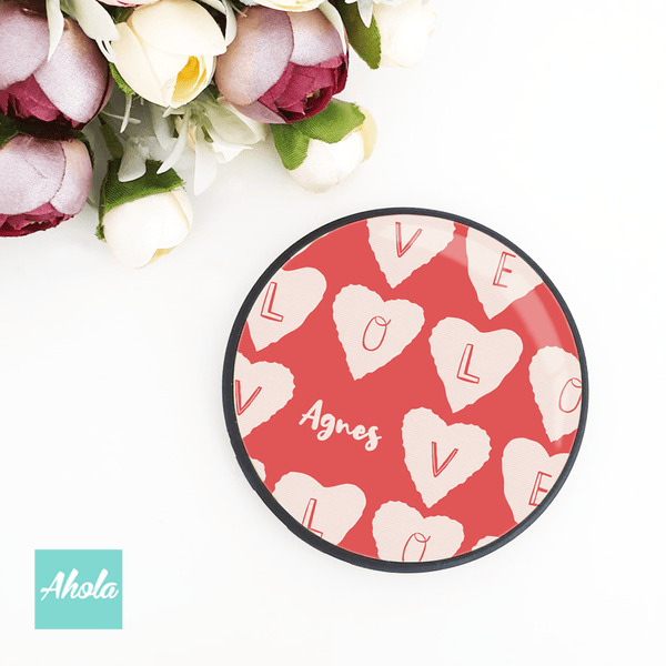 【Love Hearts】Tempered Glass Portable Power Bank 心心圖案名字便攜式差電器