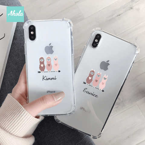 【Llama】Soft TPU transparent phone case 名字透明電話軟殼