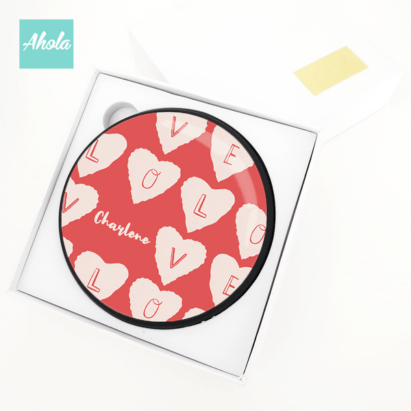 【Love Hearts】Tempered Glass Portable Power Bank 心心圖案名字便攜式差電器