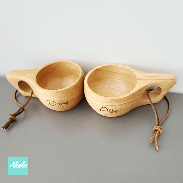 【Duad】Wooden Cup Set 橡膠木製帶柄杯Set (一對)