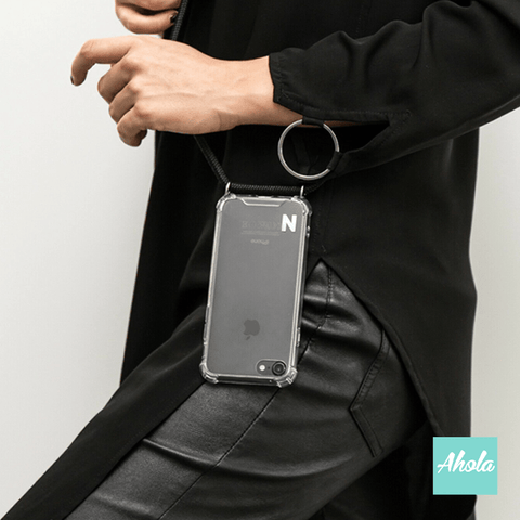 【Letterz】Crossbody Lanyard TPU Transparent Phone Case 自定名字掛頸透明電話軟殼