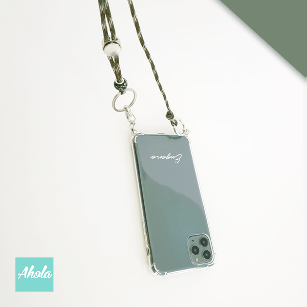 【Anacon】Crossbody Lanyard TPU Transparent Phone Case 自定名字掛頸透明電話軟殼