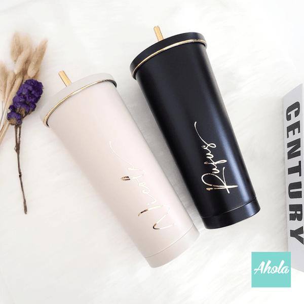 【Bailly】Stainless Steel Matte Tumbler with Straw 不鏽鋼啞面保冷/保温吸管杯