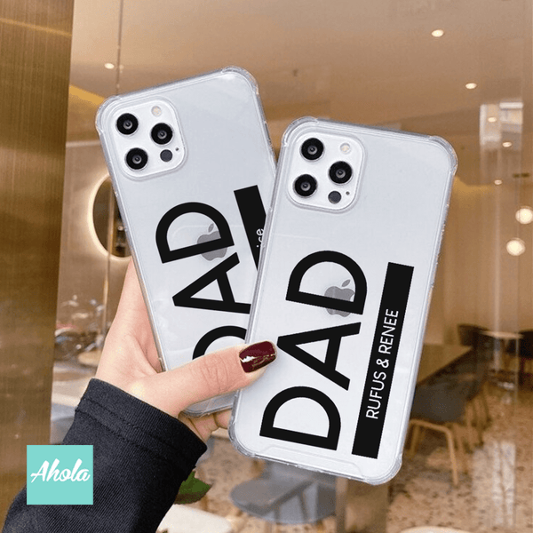 【DAD】Soft TPU transparent phone case 名字透明電話軟殼