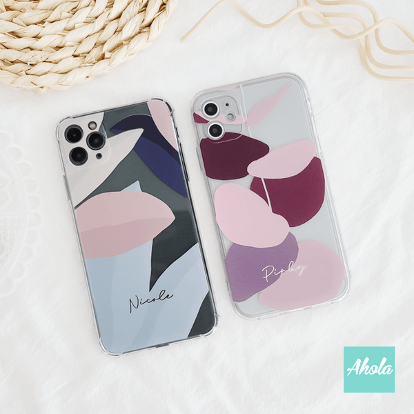 【Modern Abstract】Soft TPU transparent phone case 名字透明電話軟殼