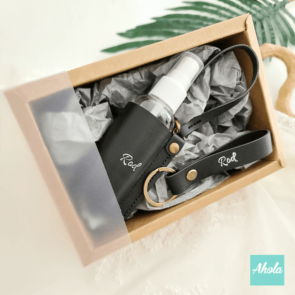 【Cami】Hand Sanitizer Spray Holder+Keyring Gift Set 消毒PU皮革掛套+匙扣禮盒套裝