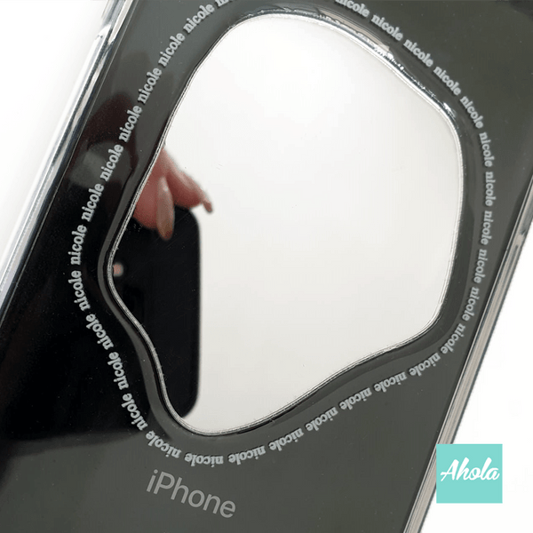 【Miroir】Abstract Shaped Mirror Transparent Phone Case 圖片鏡子硬底全包軟邊矽膠電話殼