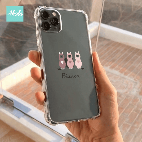 【Llama】Soft TPU transparent phone case 名字透明電話軟殼