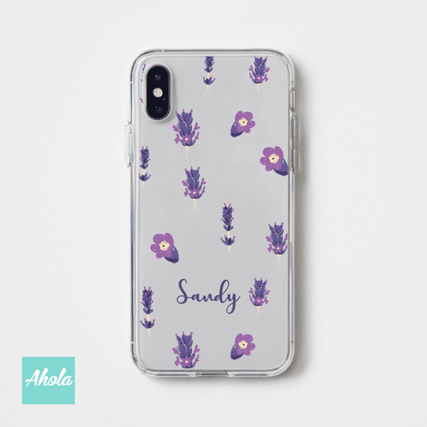 【Lauv】Soft TPU transparent phone case 紫色小花名字透明電話軟殼