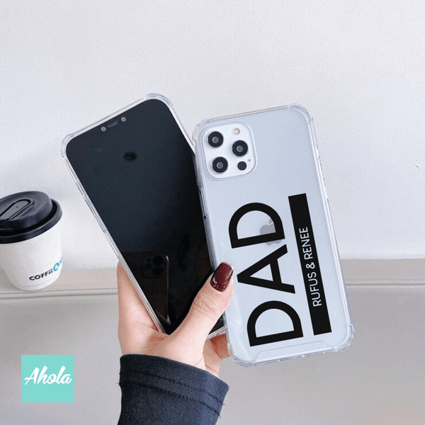 【DAD】Soft TPU transparent phone case 名字透明電話軟殼