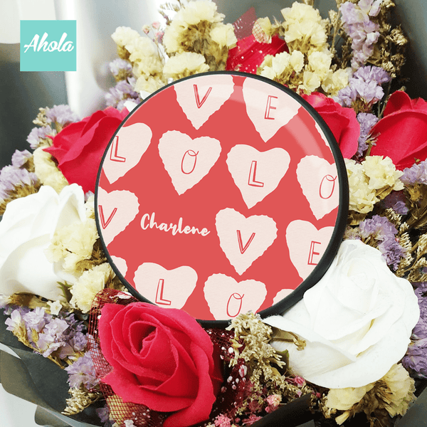 【Love Hearts】Tempered Glass Portable Power Bank 心心圖案名字便攜式差電器