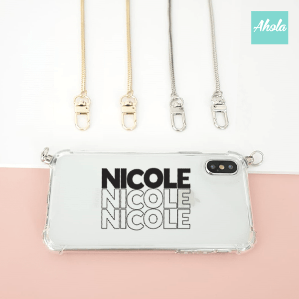【Hult】Crossbody Chain TPU Transparent Phone Case 自定名字掛頸透明電話軟殼