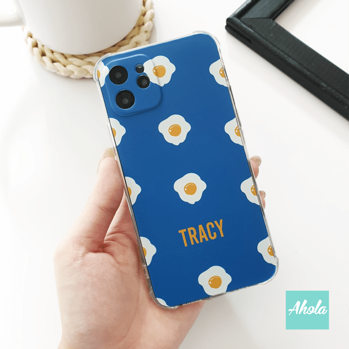 【Tamago】Egg Print Soft TPU transparent phone case 雞蛋圖案名字透明電話軟殼