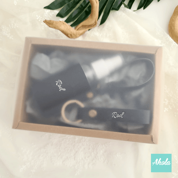 【Cami】Hand Sanitizer Spray Holder+Keyring Gift Set 消毒PU皮革掛套+匙扣禮盒套裝