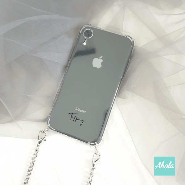 【Chainz】Crossbody Chain TPU Transparent Phone Case 自定名字掛頸透明電話軟殼