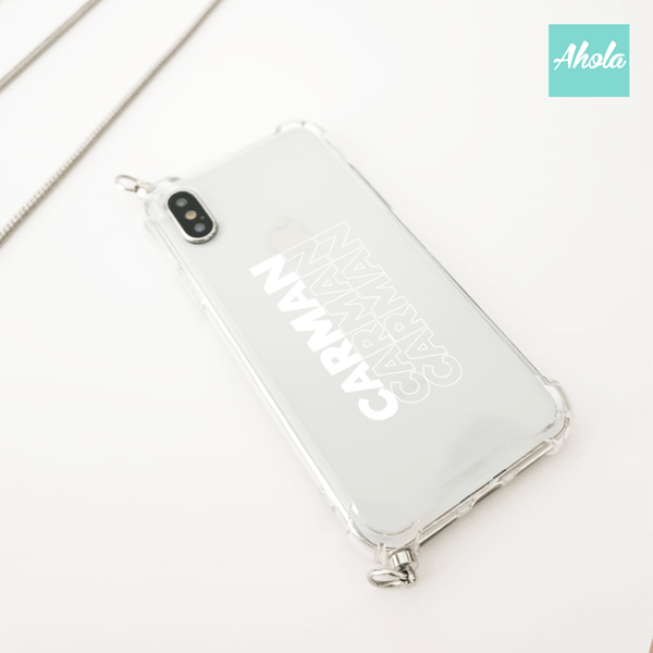 【Hult】Crossbody Chain TPU Transparent Phone Case 自定名字掛頸透明電話軟殼