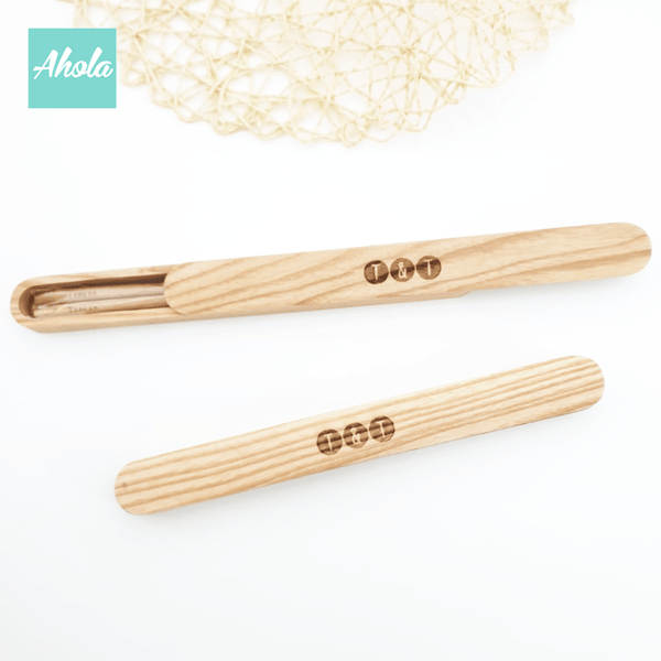 【Orb】Engraved Wood Chopsticks With Case 櫸木刻字餐具盒+筷子