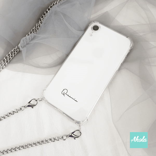 【Chainz】Crossbody Chain TPU Transparent Phone Case 自定名字掛頸透明電話軟殼