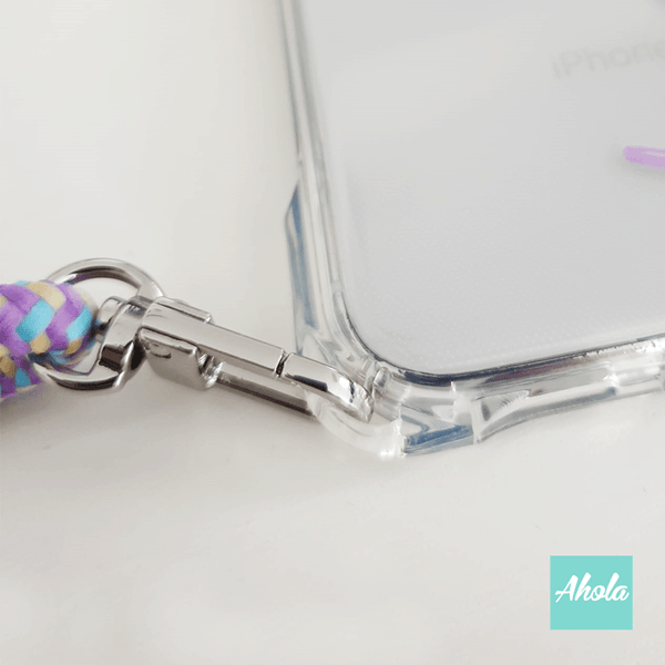 【Murasa】Crossbody Lanyard TPU Transparent Phone Case 自定名字四角掛頸透明電話軟殼