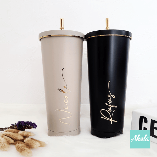【Bailly】Stainless Steel Matte Tumbler with Straw 不鏽鋼啞面保冷/保温吸管杯