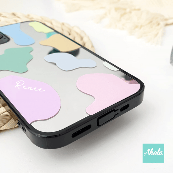 【Gaiyo】Colourful Abstract Print Protective Mirror Phone Case 全包邊彩色圖形鏡面名字電話殼