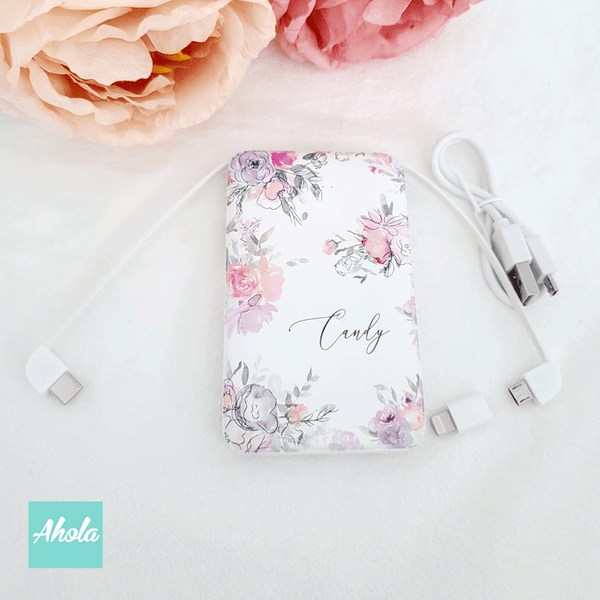 【Blooms】Portable Power Bank with built-in wire 內置線便攜式差電器