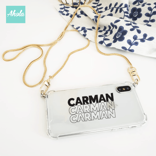 【Hult】Crossbody Chain TPU Transparent Phone Case 自定名字掛頸透明電話軟殼