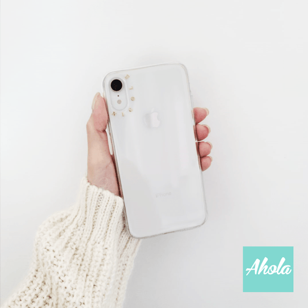 【Oro】Gold Letter Transparent Phone Case 金色字母硬底全包軟邊矽膠電話殼