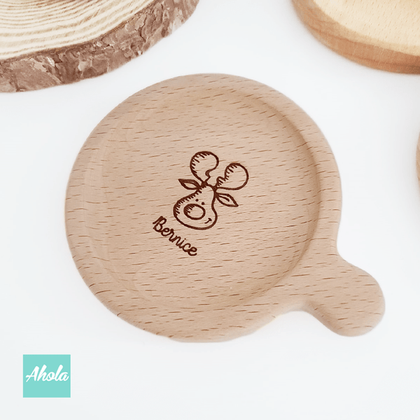【ho-ho-ho】Engraved Wooden Cup Lid / Coaster 刻字櫸木杯蓋 / 杯墊