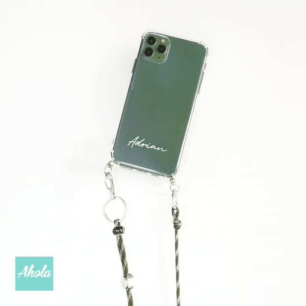 【Anacon】Crossbody Lanyard TPU Transparent Phone Case 自定名字掛頸透明電話軟殼