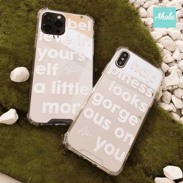 【Ooi】Protective Quote Mirror Phone Case 全包邊字句鏡面名字電話殼