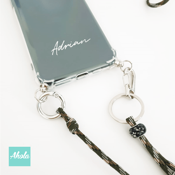 【Anacon】Crossbody Lanyard TPU Transparent Phone Case 自定名字掛頸透明電話軟殼
