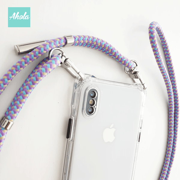 【Murasa】Crossbody Lanyard TPU Transparent Phone Case 自定名字四角掛頸透明電話軟殼