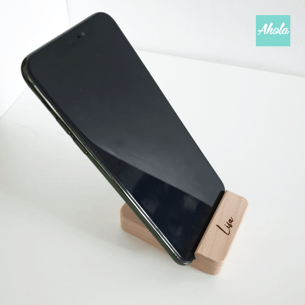 【Block】Engraved Wooden Phone and Tablet Stand 櫸木刻字手機架