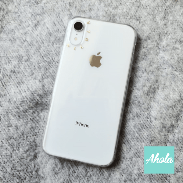 【Oro】Gold Letter Transparent Phone Case 金色字母硬底全包軟邊矽膠電話殼