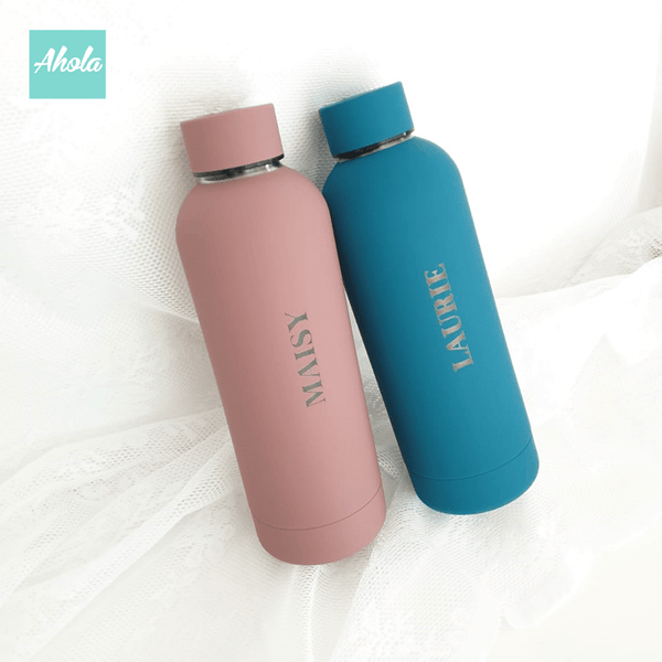 【Vivid】Engraved Name Stainless Steel Hot or Cold Matte Bottle 刻名不鏽鋼保冷/保温樽( 3-5個工作日完成)