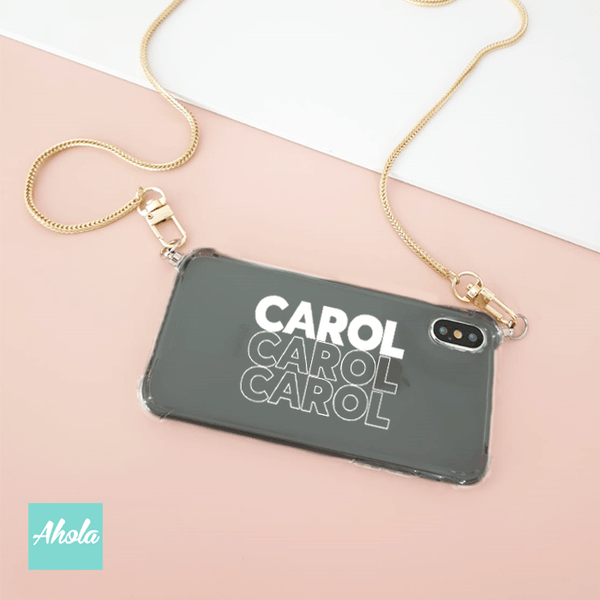 【Hult】Crossbody Chain TPU Transparent Phone Case 自定名字掛頸透明電話軟殼