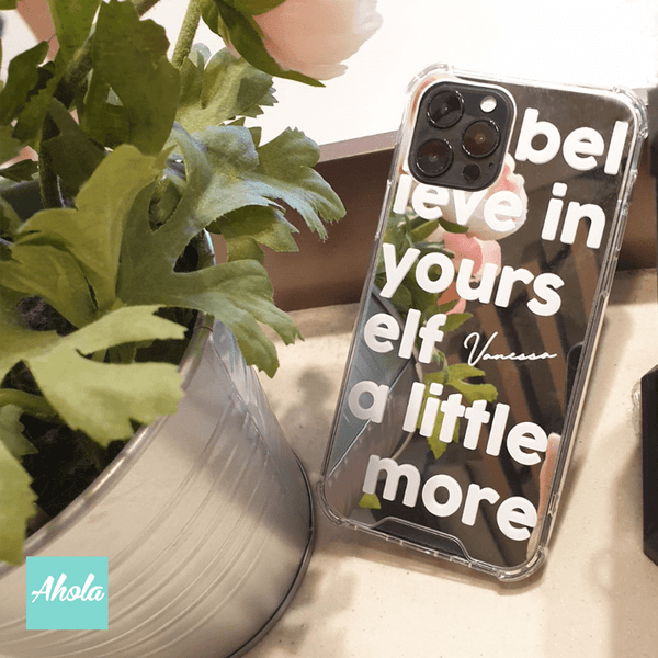 【Ooi】Protective Quote Mirror Phone Case 全包邊字句鏡面名字電話殼