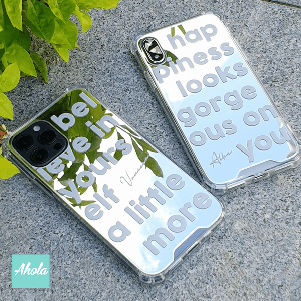 【Ooi】Protective Quote Mirror Phone Case 全包邊字句鏡面名字電話殼