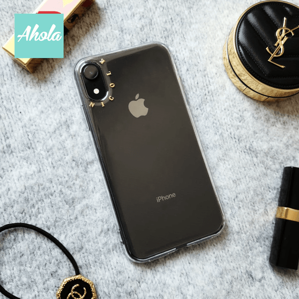 【Oro】Gold Letter Transparent Phone Case 金色字母硬底全包軟邊矽膠電話殼