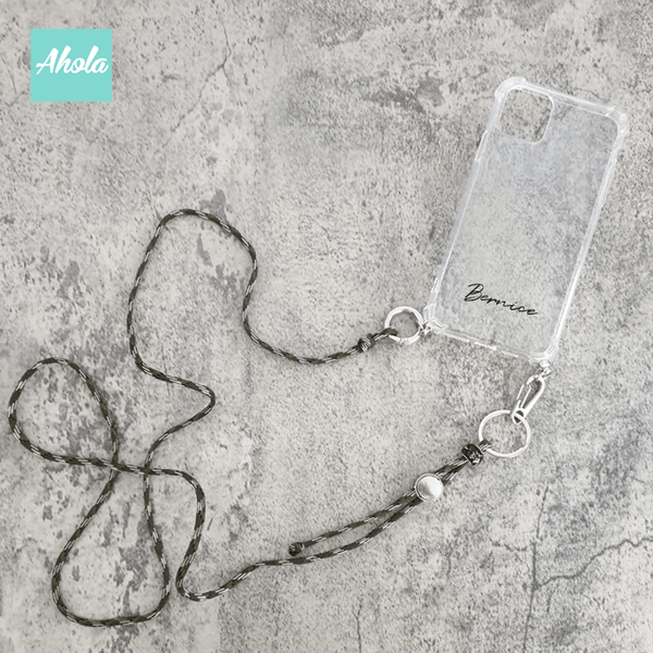 【Anacon】Crossbody Lanyard TPU Transparent Phone Case 自定名字掛頸透明電話軟殼