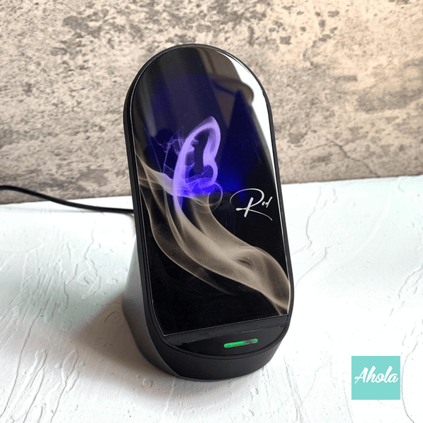 【Tinted Smoke】2 in 1 15W Qi Fast Wireless Charger Stand For Phones & Airpods 二合一白色煙霧名字無線差電座