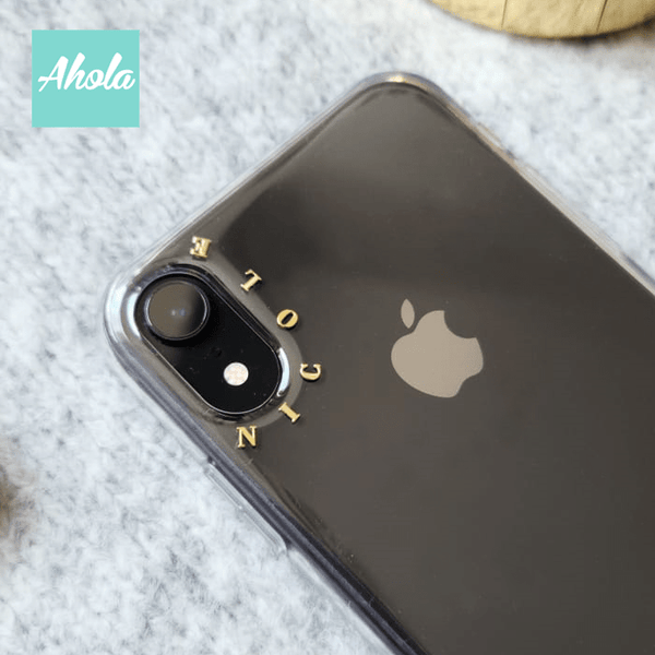 【Oro】Gold Letter Transparent Phone Case 金色字母硬底全包軟邊矽膠電話殼