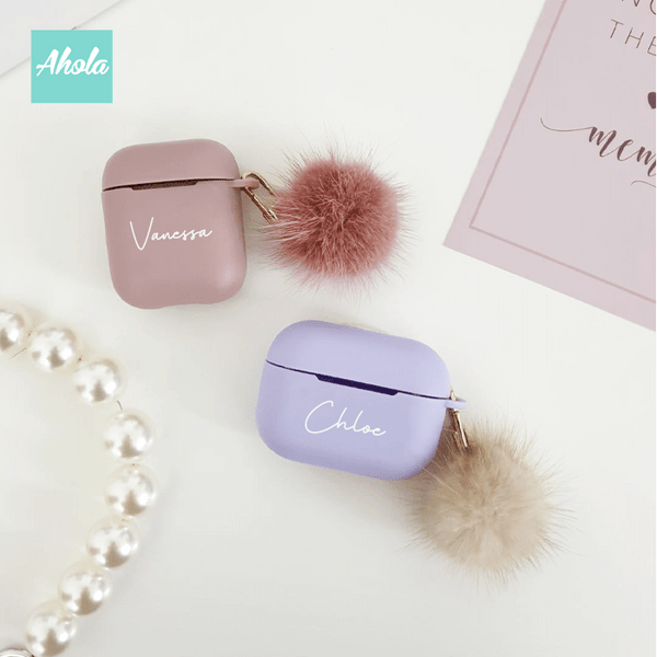 【Momo】Apple Airpods Silicone Case With Fur Pompom
