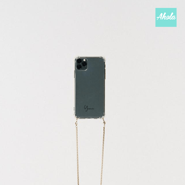 【Chainz】Crossbody Chain TPU Transparent Phone Case 自定名字掛頸透明電話軟殼