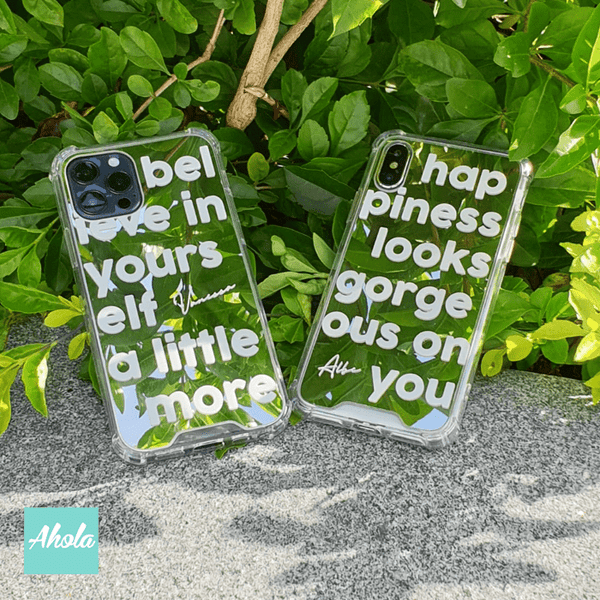 【Ooi】Protective Quote Mirror Phone Case 全包邊字句鏡面名字電話殼