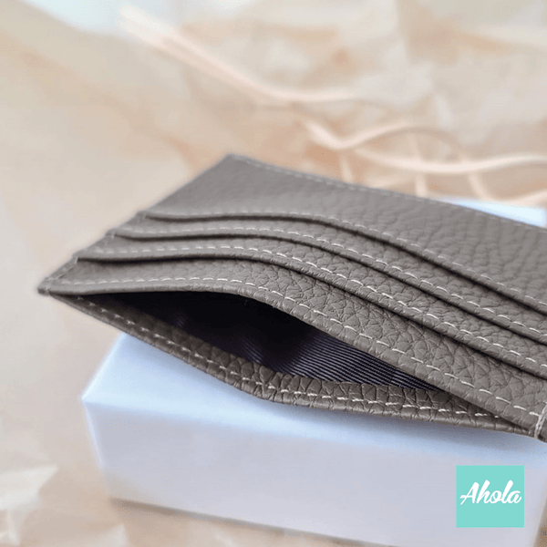 【Senzo】Set of Cow Leather Card Holder+Keychain 燙金壓字真皮卡片包+鑰匙扣套裝
