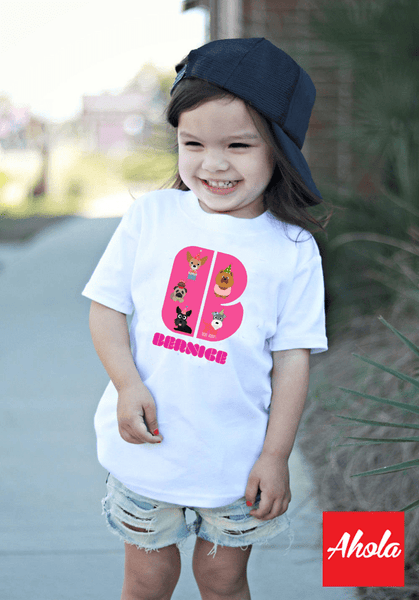 【Cute Alphabet】Short Sleeve Tee 植絨燙畫系列 - Ahola