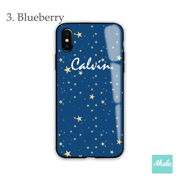 【Starry Star】Black bumper tempered glass phone Case 滿天星黑色全包邊玻璃名字電話殼 📣由於農曆新年假期關係, 此產品最遲在1月28號落單/付款, 2月10號左右完成寄出, 而1月29號至2月14號落單將會在3月頭/中寄出 - Ahola